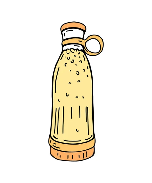Frullato Una Bottiglia Scarabocchio Disegnato Mano Scarabocchio Una Lattina Succo — Foto Stock