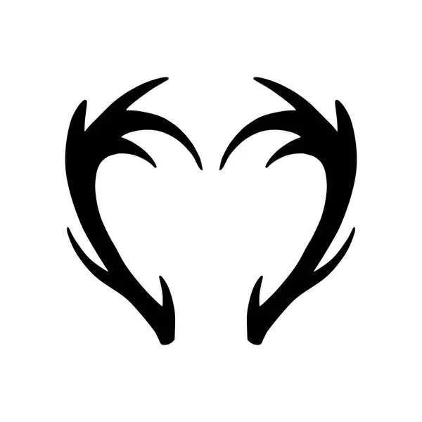 Deer Antlers Shape Heart Silhouette — Stock Photo, Image