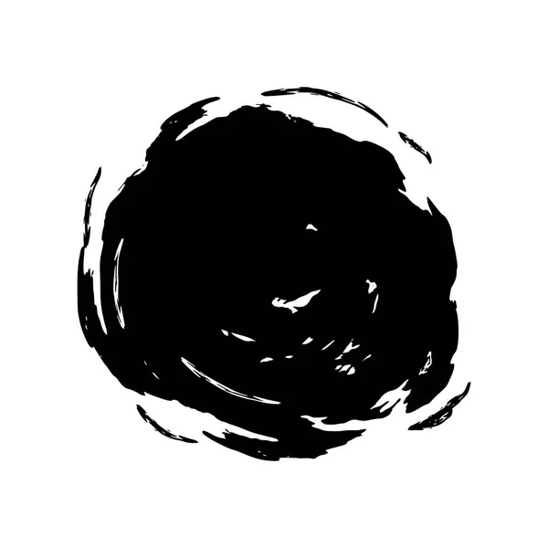 Czarny Okrąg Wykonany Farby Element Graficzny — Zdjęcie stockowe