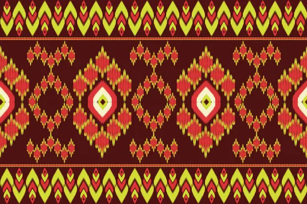 Soyut tasarım ikat vektörü pürüzsüz desen geleneksel giysi dekoratifi perde arkası duvar kâğıdı Aztek süslemesi el yapımı güzel sanat renkleri.