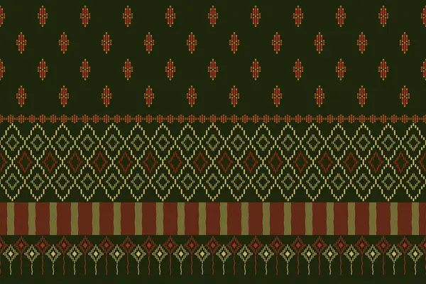 Geometrik şekiller ve piksel tasarım vektörsüz desen arka planda aztek kabile süsü ile geleneksel giyinme tarzı el yapımı güzel sanat renkleri..