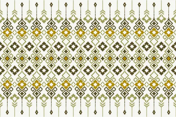 Geometrik şekiller ve piksel tasarım vektörsüz desen arka planda aztek kabile süsü ile geleneksel giyinme tarzı el yapımı güzel sanat renkleri..