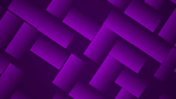 Dynamische Animation Diagonal Beweglicher Blöcke Auf Violettem Hintergrund — Stockvideo