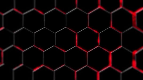 带有红色金属条纹网的豪华黑色和灰色背景 几何运动动画 无缝隙的黑暗背景 — 图库视频影像