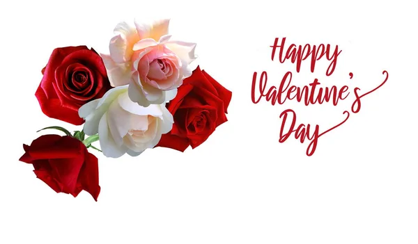 Valentýn Růže Kytice Slavnostní Pozadí Zlatými Prvky Šablony Pozdravy Karty — Stock fotografie