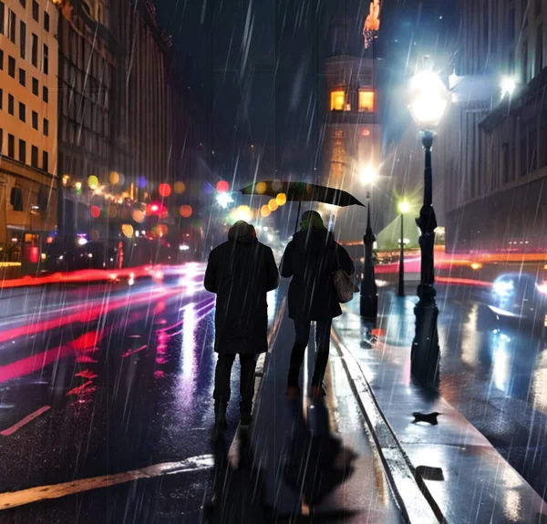 night city rain,  building windows carrs traffic light pedestrian with umbrellas walk urban life style