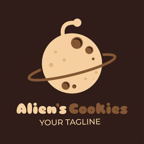 Alien Cookies Formkombination Aus Cookies Planet Und Alien Antenne Geeignet — Stockvektor