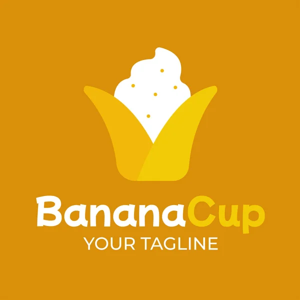 Połączenie Bananów Lodów Nadaje Się Inspiracji Logo Produktu Owocowego — Wektor stockowy