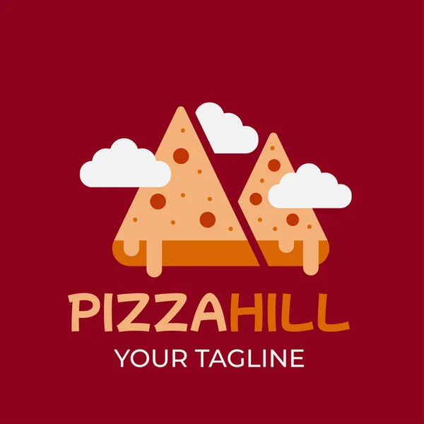 Połączenie Pizzy Góry Nadaje Się Inspiracji Logo Pizzy — Wektor stockowy