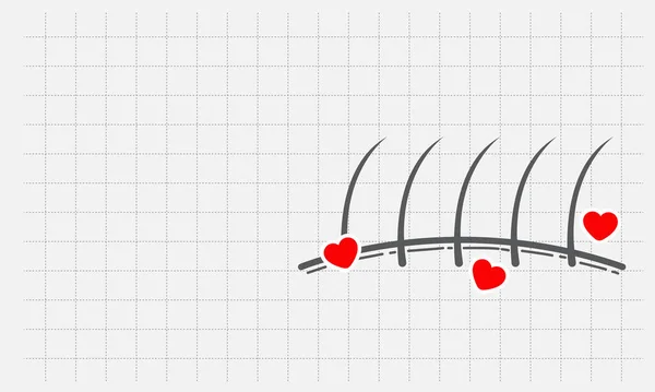Zdrowe Włosy Przedstawione Zarysem Włosów Miłości Symbol Sercem — Wektor stockowy