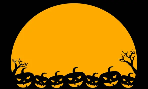 Żółty Czarny Halloween Ilustracja Wektor Graficzne Tło Głowicą Dyni Odrażające — Wektor stockowy