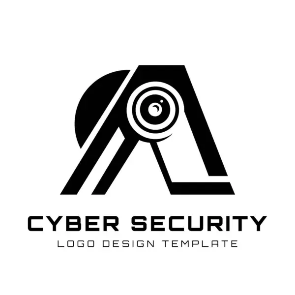 Harfi Cctv Kamerasının Illüstrasyon Vektör Logo Tasarımı Siber Güvenlik Hizmetleri — Stok Vektör