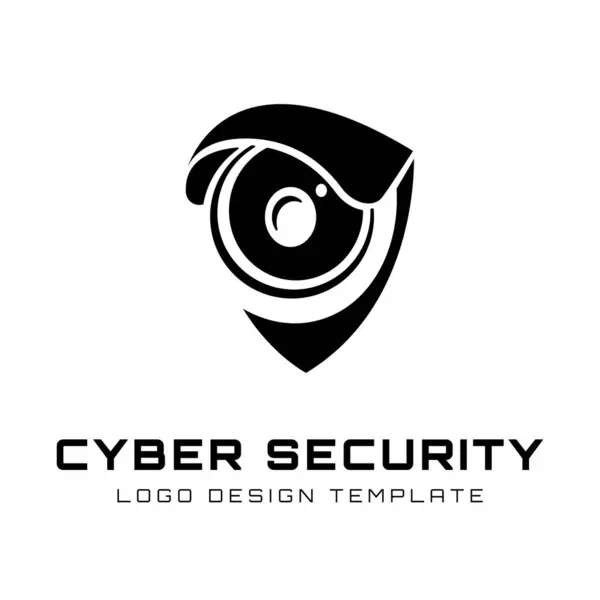 Kalkan Cctv Kameralarının Grafik Logo Tasarımı Siber Güvenlik Hizmetleri Için — Stok Vektör