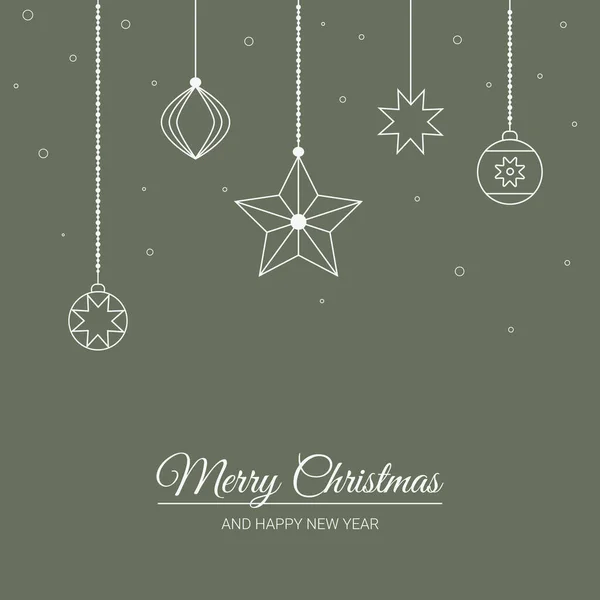 Texte Joyeux Noël Joyeux Nouvel Décorations Noël Sur Des Boules — Image vectorielle