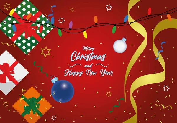 Joyeux Noël Bonne Bannière Nouvelle Année Avec Des Jouets Noël — Image vectorielle