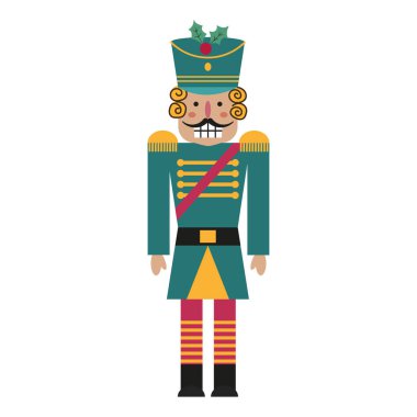 Yeni yılda Noel Masalı karakteri Fındıkkıran. Vektör illüstrasyonu