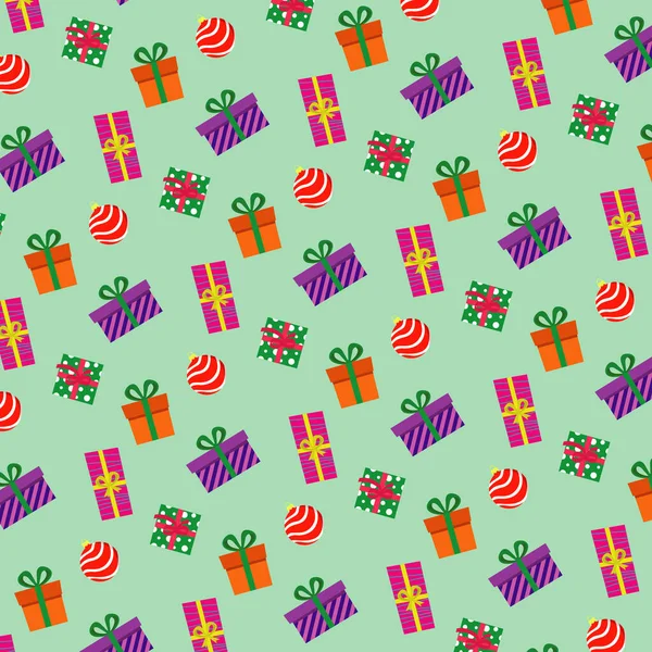 Joyeux Motif Noël Avec Des Cadeaux Plats Des Jouets Illustration — Image vectorielle