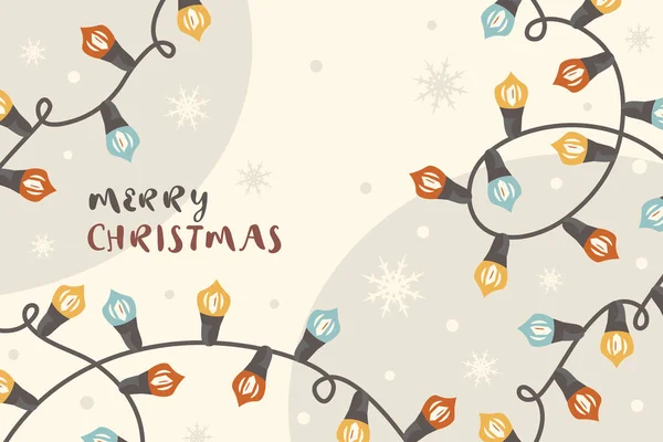 Noel arkaplanında el fenerleriyle Noel duvar kâğıdı çizilmiş. Vektör illüstrasyonu