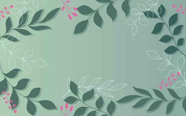 シルエットや輪郭に葉を持つ小枝の野菜の背景 ベクターイラスト — ストックベクタ