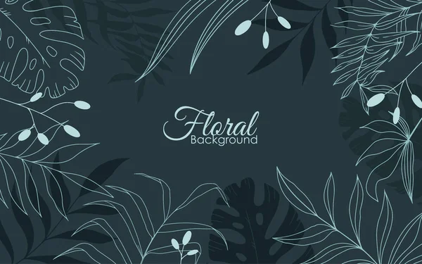 Floral Background Tropical Leaves Vector Illustration Vector Illustration — Stock Vector