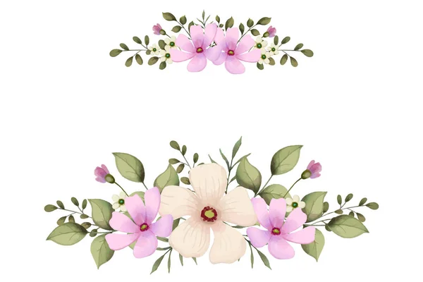 Composição Flores Estilo Aquarela Ilustração Vetorial — Vetor de Stock