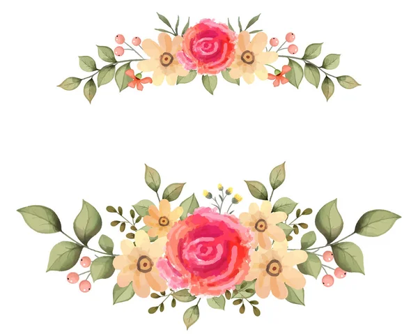 Virágos Háttér Rózsa Sárga Százszorszépek Akvarell Stílusban Vektorillusztráció — Stock Vector