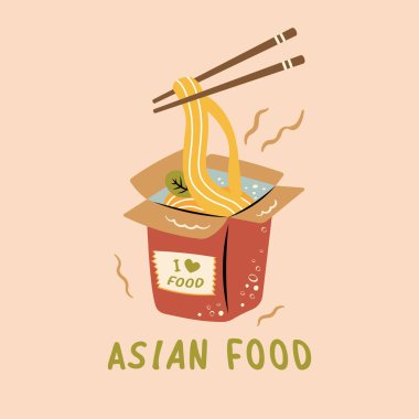 noodles takeaway asian food vector. Vector illustration
