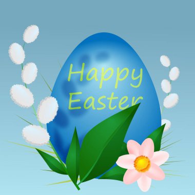 Paskalya kutlaması illüstrasyonu için güzel bir hacimsel yumurta. Vektör illüstrasyonu