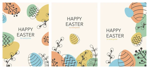 Vektor Banner Für Den Tag Des Heiligen Osterfestes Mit Ostereiern — Stockvektor