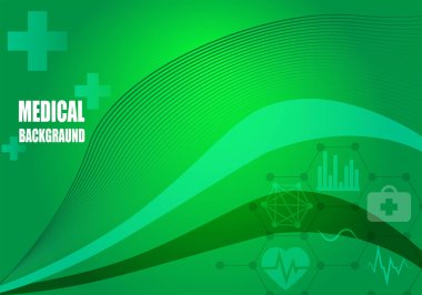 Tıp için yeşil geçiş geçmişi. Vektör illüstrasyonu