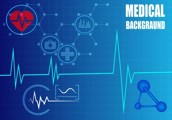 Universal Blue Background Medical Theme Vector Illustration — Stock Vector