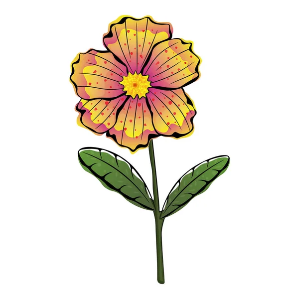 Vektorbild Einer Abstrakten Rosa Gelben Blume Vektorillustration — Stockvektor