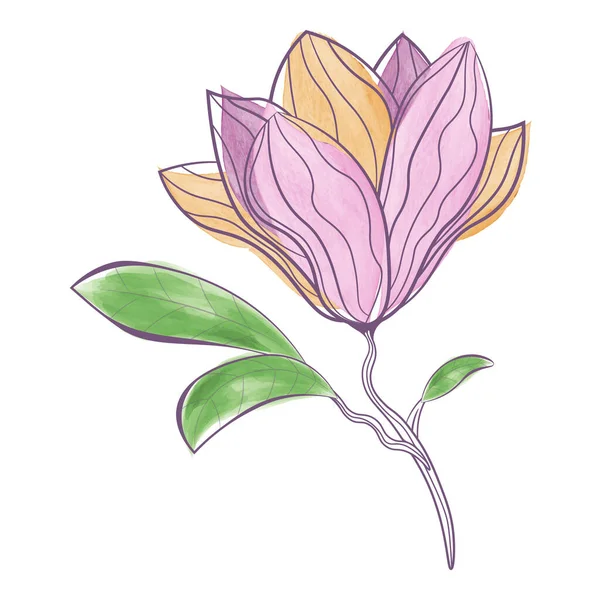 Διανυσματική Εικόνα Του Αφηρημένου Άνθους Magnolia Ακουαρέλας Εικονογράφηση Διανύσματος — Διανυσματικό Αρχείο