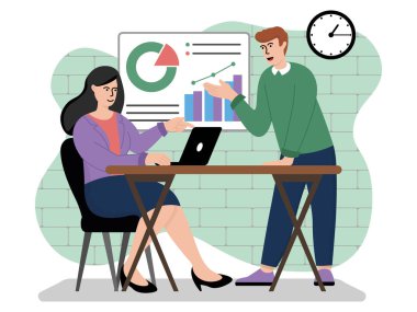 Kurumsal iş ekibinin temsili imajı. Vektör illüstrasyonu