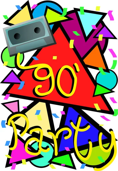 90Er Jahre Party Image — Stockvektor