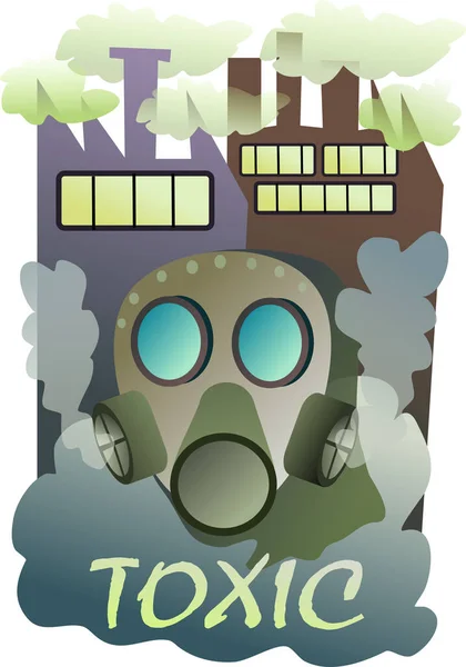 Giftige Welt Gasmasken Illustration — Stockvektor