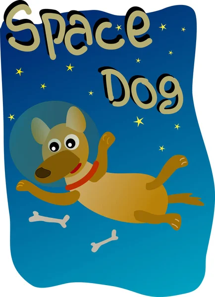 Image Space Dog — Stock Vector