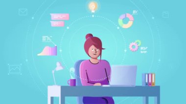 Kız ve İş Planı Basit Düz Hareket Grafiği.