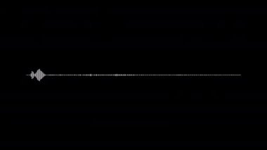 En düşük ses dalgası. Soyut müzik ya da ses dalgaları salınımı. Siyah ve beyaz ses görüntüleyici. Telefon görüşmesi dinleme kaydı, ses kaydı, podcast, sesli kitap, karaoke için arka plan