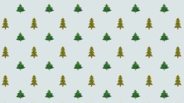 Minimum Noel ağacı desenleri. Şekil animasyonu. Kusursuz döngü animasyonu. Noel Tatili ve Yeni Yıl için Döşemeli Arkaplan
