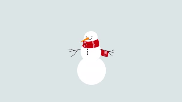 Cartão Animado Natal Biscoito Gengibre Boneco Neve Papai Noel Saltando — Vídeo de Stock