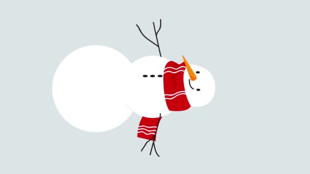 Vánoční Animovaný Pozdrav Perník Cookie Sněhulák Santa Claus Jimping Bílém — Stock video