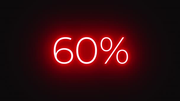 Neon Logo Von Bis 100 Prozent Rabatt Verkauf Online Shop — Stockvideo