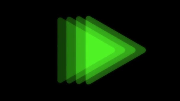 Video Footage Glowing Right Neon Green Arrows Black Background Looped — Stock Video