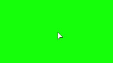Pointer arrow cursor clicking. Mouse click symbol with circle on Green Screen Chroma key. 7 different arrows design. Internet and Technology.