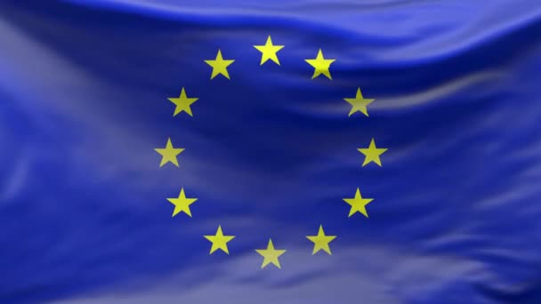 European Union Waving Flag Background Loop Nationals Symbols Europe Flag — стоковое видео