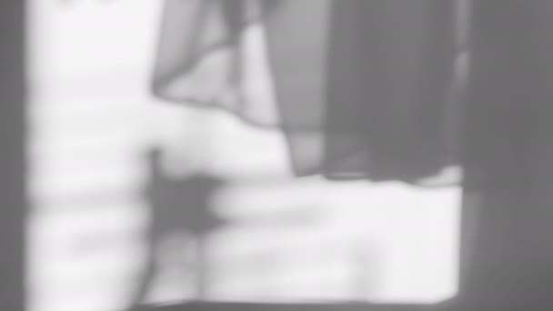 Abstrato Sombra Bokeh Lisa Cinza Branca Parede Branca Sombra Turva — Vídeo de Stock