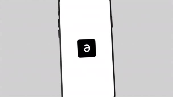 Kierteet Logo Paljastaa Puhelimen Näytöllä Meta Instagram Twitter App Kierteet — kuvapankkivideo