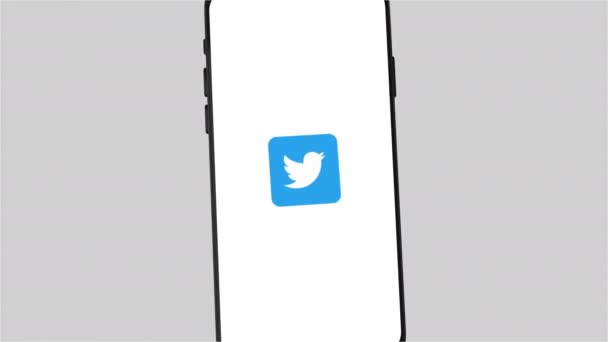 Twitter Logo Smarttelefon – stockvideo