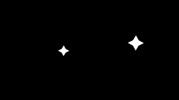 Funkelnde Sterne Auf Schwarzem Hintergrund Glühende Sterne Funkeln Glitzernd Cartoon — Stockvideo